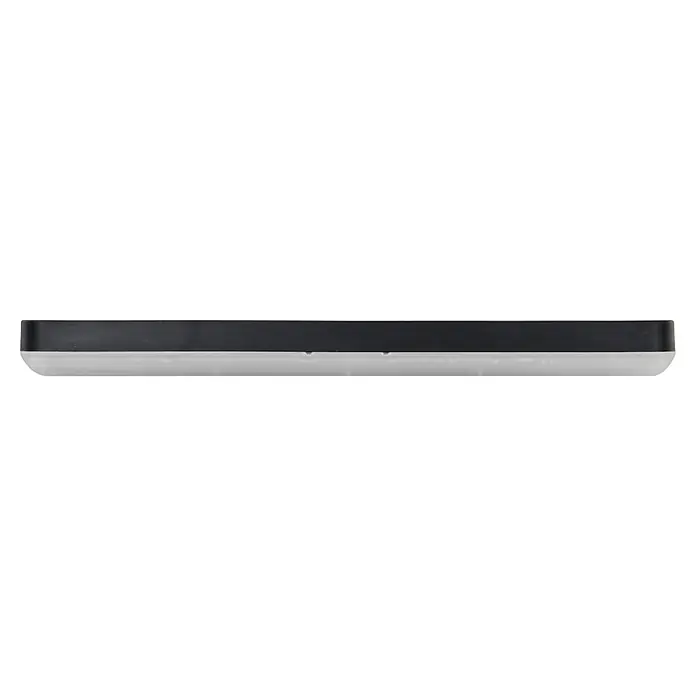E2 elektro LED-Panel Q420 24W CCT IP54 - 24 W, L x B x H: 420 x 420 x 29 mm, Schwarz, Neutralweiß - Ein elegantes, rechteckiges, schwarzes Objekt, das durch sein schlichtes Design und seine glatte Oberfläche besticht.