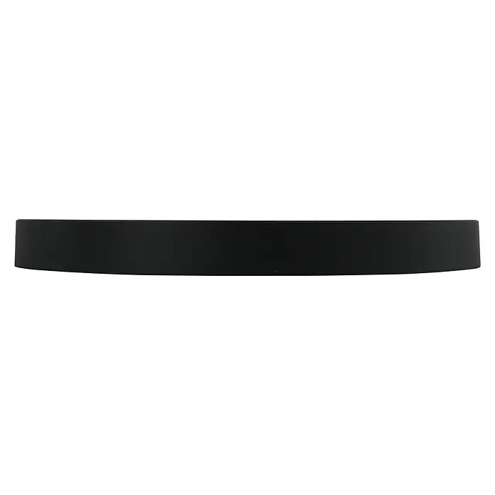 E2 elektro LED-Panel rund Space - 12 W, Ø x H: 17 x 1,7 cm, Schwarz, Warmweiß - Nahaufnahme eines schwarzen Pucks, der für Eishockey verwendet wird und eine glatte, matte Oberfläche aufweist.