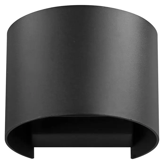 E2 elektro LED-Außenwandleuchte Ebla - 7 W, 10 x 13,5 x 12 cm, Anthrazit, IP65 - Schwarze, zylindrische Wandleuchte für den Innenbereich. Das Lichtdesign ist schlicht und modern.