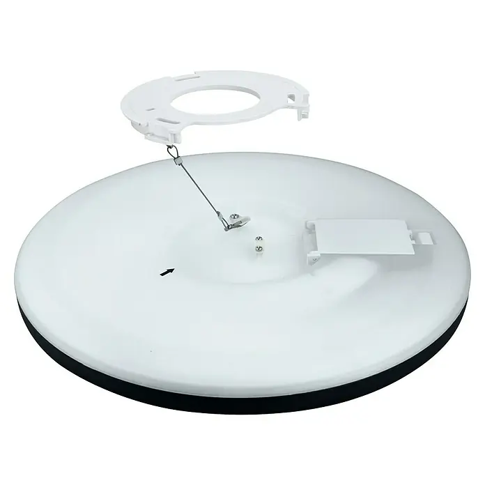 LED-Einbauleuchte - 20 W, L x B x H: 330 x 330 x 29 mm, Schwarz - Weiße LED-Deckenleuchte mit runder Form und schlichtem Design. Die Lampe sorgt für eine helle und gleichmäßige Ausleuchtung des Raumes.