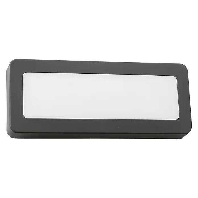 Forlight Aplique exterior LED Grove - 3 W, 3 x 21 x 8,6 cm, Antracita, IP65 - Lámpara de techo LED rectangular gris con difusor blanco, ideal para interiores modernos.