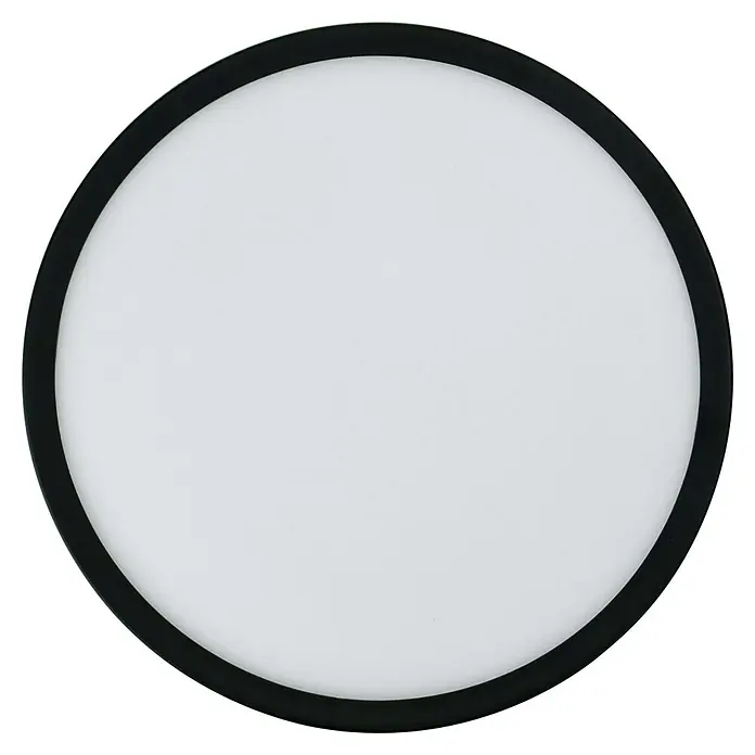 LED-Einbauleuchte - 20 W, L x B x H: 330 x 330 x 29 mm, Schwarz - Runde LED-Deckenleuchte mit schwarzem Rand. Elegantes Design für moderne Innenräume.