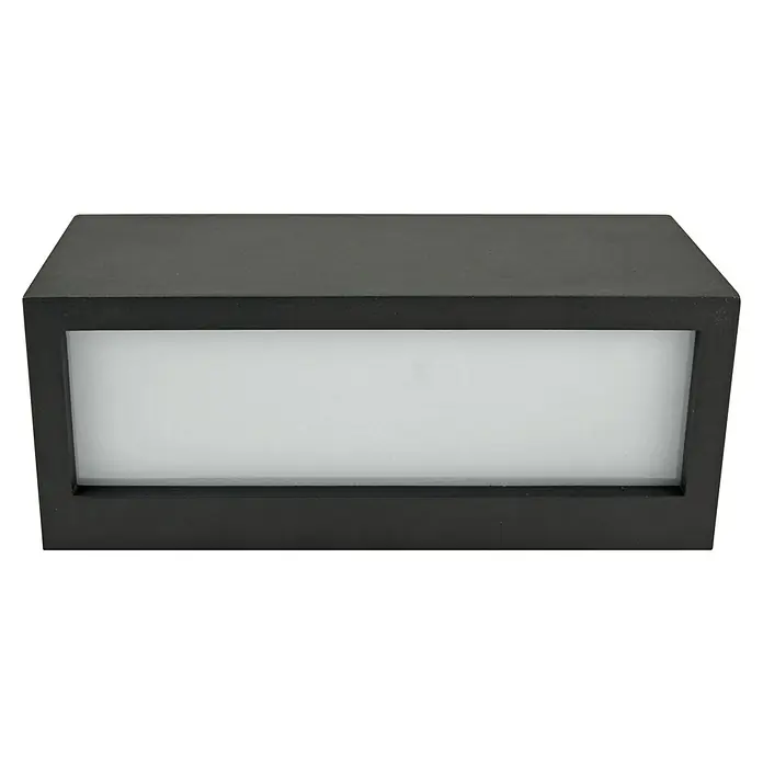 E2 elektro Außenwandleuchte Drago - 15 W, 25 x 10,3 x 11 cm, Anthrazit, IP44 - Moderne, rechteckige Wandleuchte in Anthrazit mit einem hellen, rechteckigen Diffusor, ideal für stilvolle Außen- oder Innenbeleuchtung.