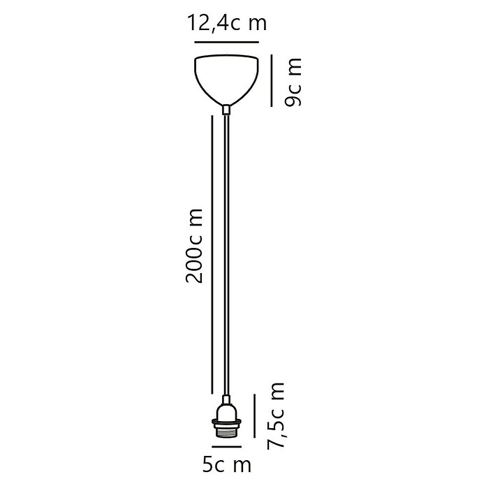 Nordlux Lamppendel Basic (Zwart, 200 cm, E27) | BAUHAUS