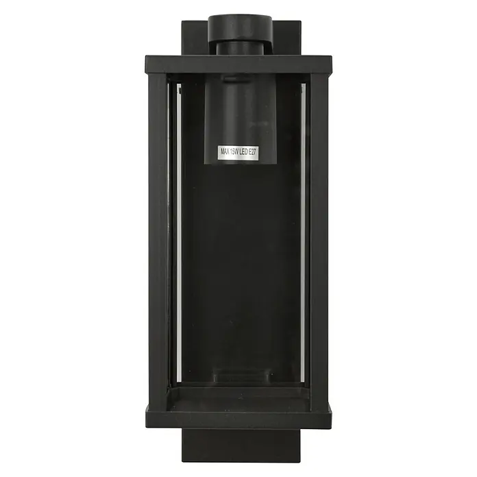 E2 elektro Außenwandleuchte Tara - 15 W, 10,5 x 29 x 15,9 cm, Anthrazit, IP44 - Elegante, schwarze Wandleuchte mit rechteckigem Rahmen und Fassung für MAX 15W LED E27. Ideal für den Außenbereich und stilvolle Beleuchtung.