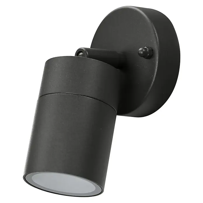 E2 elektro Außenwandleuchte Sirius - 7 W, 8,6 x 8,5 x 14,4 cm, Anthrazit, IP44 - Schwarze Wandleuchte mit verstellbarem Kopf, ideal für gezielte Beleuchtung und modernes Design. Perfekt für jeden Raum.
