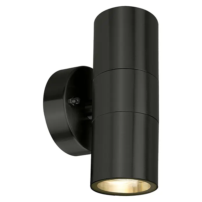 E2 elektro Außenwandleuchte Electra - 7 W, 9,2 x 8,5 x 16,2 cm, Schwarz, IP44 - Schwarze zylindrische Wandleuchte mit stilvollem Design, ideal für Außenbereiche und Innenräume mit moderner Ästhetik.
