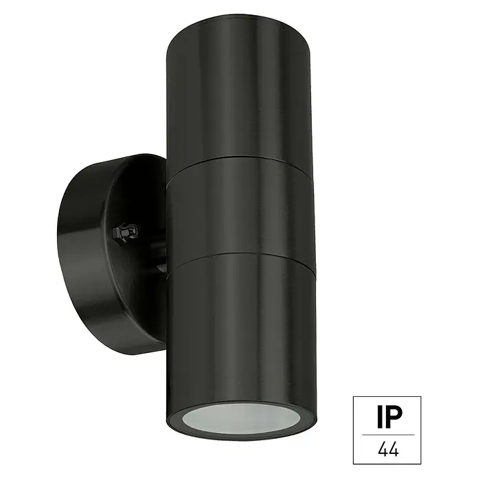 E2 elektro Außenwandleuchte Electra - 7 W, 9,2 x 8,5 x 16,2 cm, Schwarz, IP44 - Schwarze Wandleuchte für den Außenbereich, ideal für Fassadenbeleuchtung und sichere Beleuchtung von Eingangsbereichen.