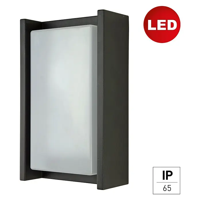 E2 elektro LED-Außenwandleuchte Cetus - 12 W, 14,5 x 24 x 7 cm, Anthrazit, IP65 - Außenwandleuchte mit LED-Technologie in modernem Design, ideal für die Beleuchtung von Hausfassaden und Eingangsbereichen.