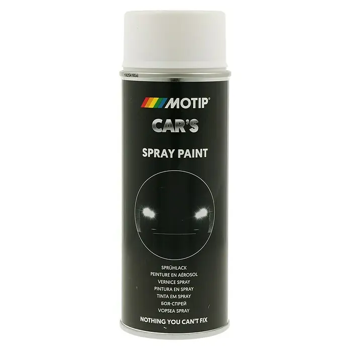 Motip Lackspray CAR'S Rallye - Weiß, Matt, 400 ml - Dose Motip Car's Sprühlack, ideal für Autoreparaturen. Hochwertige Farbe für ein perfektes Finish.