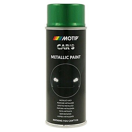 Motip Metallic-Lackspray (Lindgrün, 400 ml, Glänzend, Schnelltrocknend)