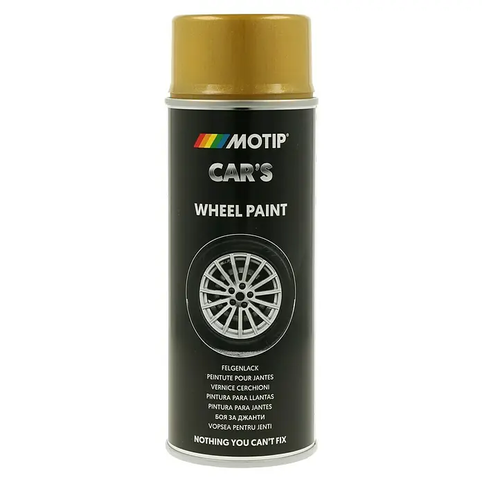 Motip Lackspray CAR'S Rallye - Gold, Glänzend, 400 ml - Dose Felgenlack von MOTIP CAR'S. Ideal für die optische Aufwertung und den Schutz von Autorädern vor Umwelteinflüssen und Beschädigungen.