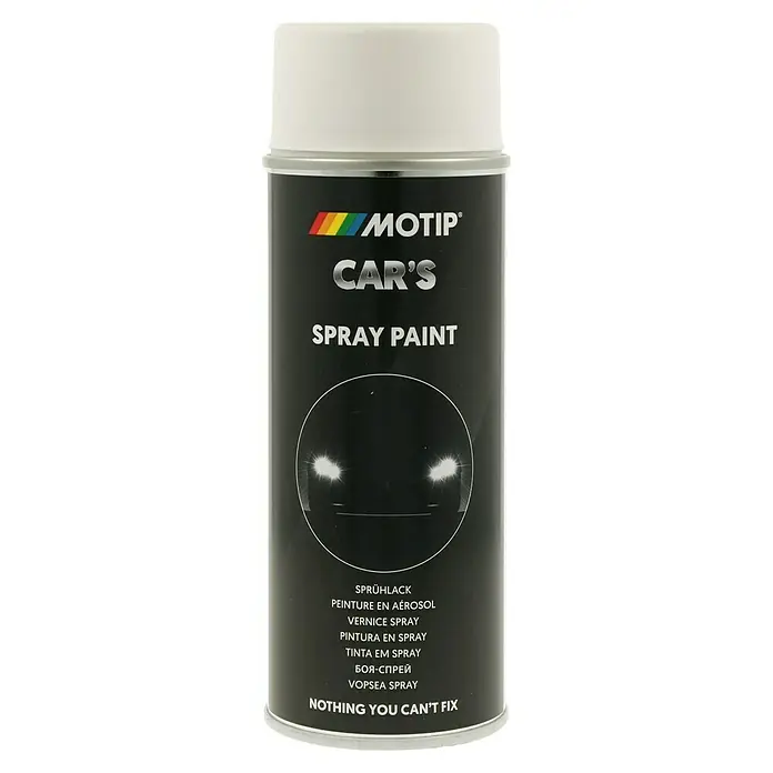 Motip Lackspray CAR'S Rallye - Weiß, Seidenmatt, 400 ml - Dose mit Autospraylack von Motip Car's. Ideal für Lackierarbeiten am Auto und andere Reparaturen.