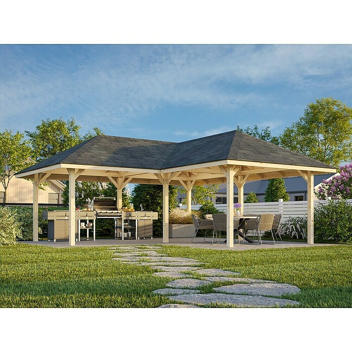 Palmako Pérgola Bianca L (L x An: 672 x 672 cm, Madera, Natural) | BAUHAUS