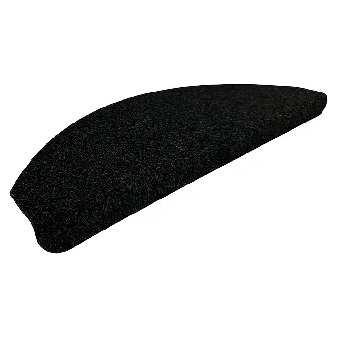 Stufenmatte Lima - 15 Stk., 22 x 65 cm, 100% Polypropylen, Anthrazit - Schwarze Halbmond-Fußmatte mit einer rauen Textur, ideal für den Innenbereich. Die Matte bietet Schutz vor Schmutz und Abnutzung im Eingangsbereich.