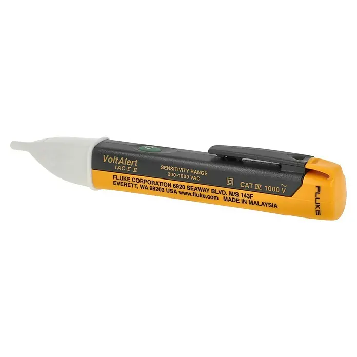 Fluke Kontaktloser Spannungsprüfer VoltAlert 1AC-II - 200 V - 1.000 V, IP40, CAT IV 1.000 V - Fluke VoltAlert 1AC-E II Spannungsprüfer zum berührungslosen Erkennen von Wechselspannungen, ideal für Elektriker und Heimwerker.