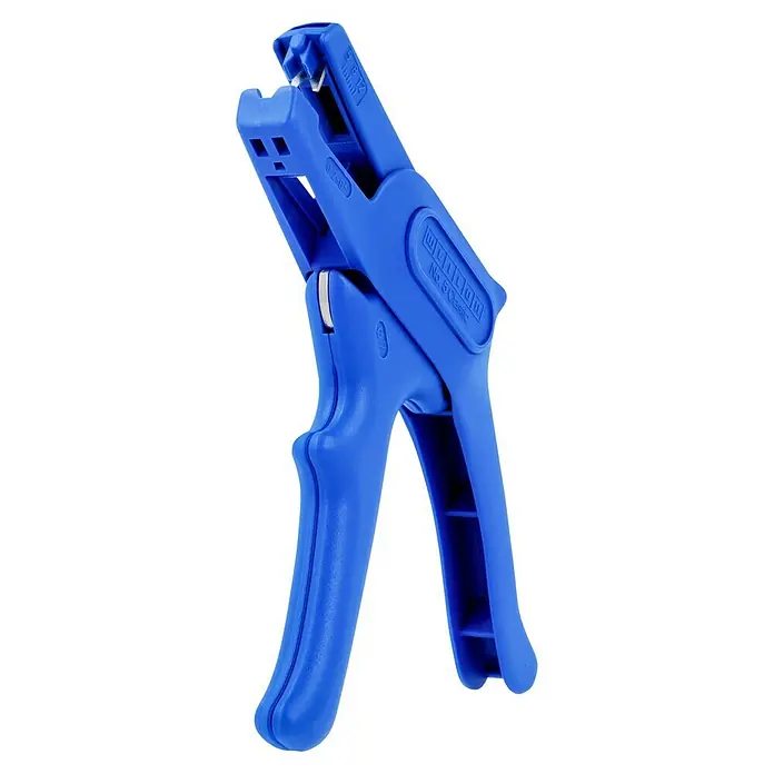 Weicon Abisolierzange No. 5 Classic - Länge: 165 mm, Kunststoff, Geeignet für: 0,2 - 6 mm² Kabelquerschnitt - Blaue Weicon No. 5 Classic Abisolierzange. Zum präzisen Abisolieren von Drähten mit einstellbarer Schnitttiefe und Drahtstärkenmarkierungen.