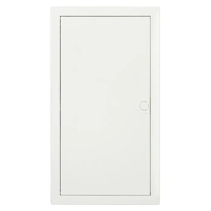 Hager Unterputz-Verteiler Volta VU36NC - Anzahl Reihen: 3 Stk., 34,8 x 63,05 cm, Weiß - Eine weiße Revisionsklappe für den einfachen Zugang zu Versorgungsleitungen. Die Klappe ist schlicht und funktional gestaltet.