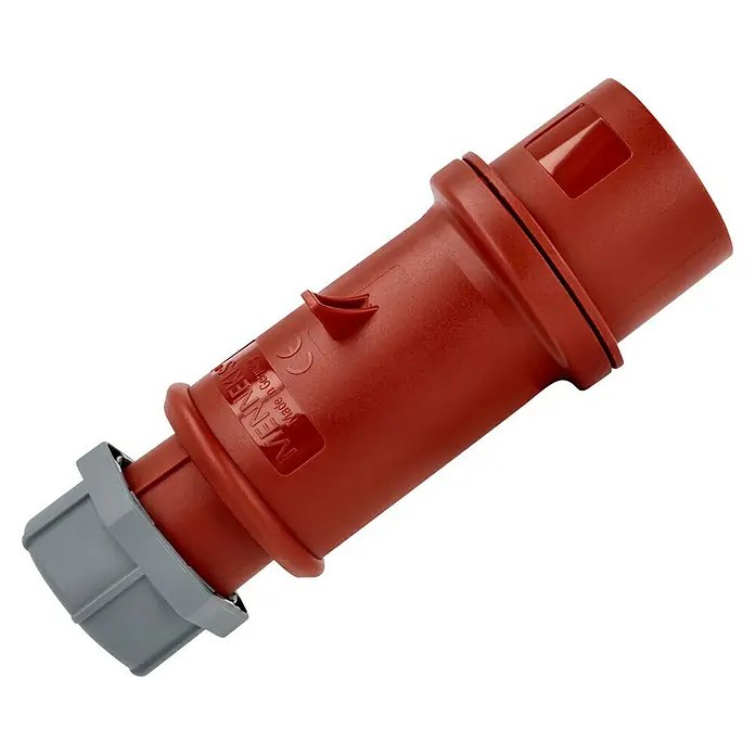 Mennekes CEE-Stecker - 32 A, 400 V, Polanzahl: 5 Stk., IP44 - Ein roter Mennekes Stecker, ein robustes Industrieprodukt für sichere Stromverbindungen. Top Qualität, hergestellt in Deutschland, für anspruchsvolle Anwendungen.