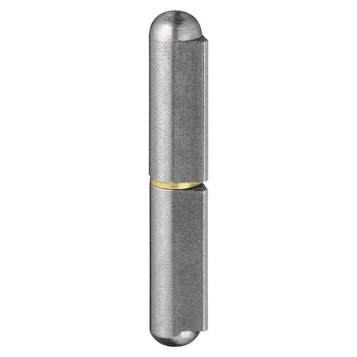 Simonswerk Türband - Länge: 60 mm, Durchmesser Rolle: 10 mm, Stahl - Detailaufnahme eines stabilen Türbandes aus Metall mit goldfarbener Umrandung, das für eine robuste und langlebige Befestigung sorgt.