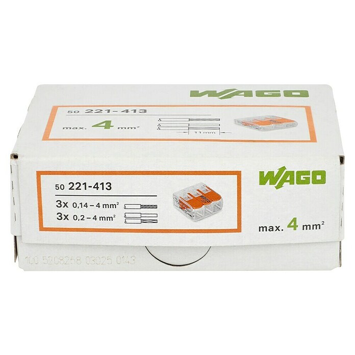 Wago Hebelklemme Compact (Anzahl Leiter: 3, Querschnitt: 0,14 - 4 mm², 50 Stk.)