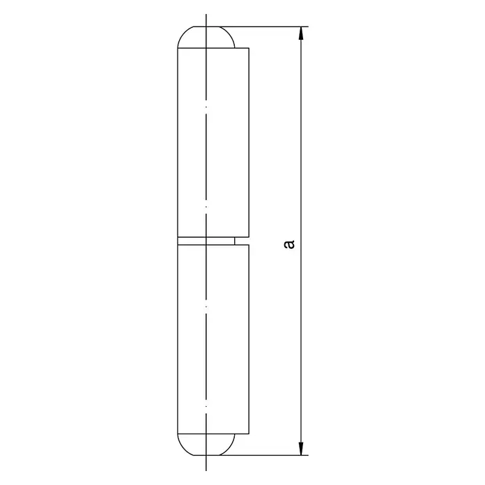 Simonswerk Türband - Länge: 60 mm, Durchmesser Rolle: 10 mm, Stahl - Technische Zeichnung eines Bolzens mit der Gesamtlänge a, dargestellt in einer klaren, präzisen Darstellung.