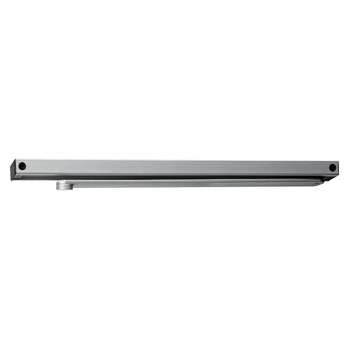 dormakaba Türschließer - Silber, Max. Türbreite: 1.400 mm, Passend für: TS 3000/5000 ohne Schließer - Nahaufnahme einer silberfarbenen Schrankaufhängeschiene, ideal für die Installation von Hängeschränken in Küchen.
