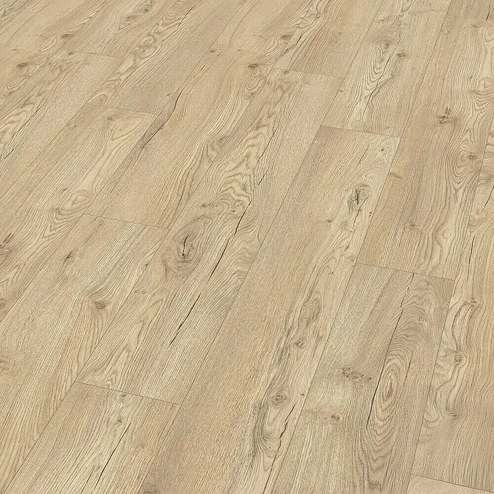 Egger Laminat NatureSense Aqua - Olchon Eiche sandbeige, Landhausdiele, 1.292 x 193 x 8 mm - Helles Laminat mit natürlicher Holzmaserung und leichten Rissen für einen authentischen Look, ideal für moderne Wohnräume.