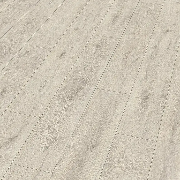Egger Laminat NatureSense Aqua - Eiche Sedan, Landhausdiele, 1.292 x 193 x 10 mm - Helles Laminat in Holzoptik. Das Laminat überzeugt durch seine realistische Maserung und die helle, freundliche Farbgebung.