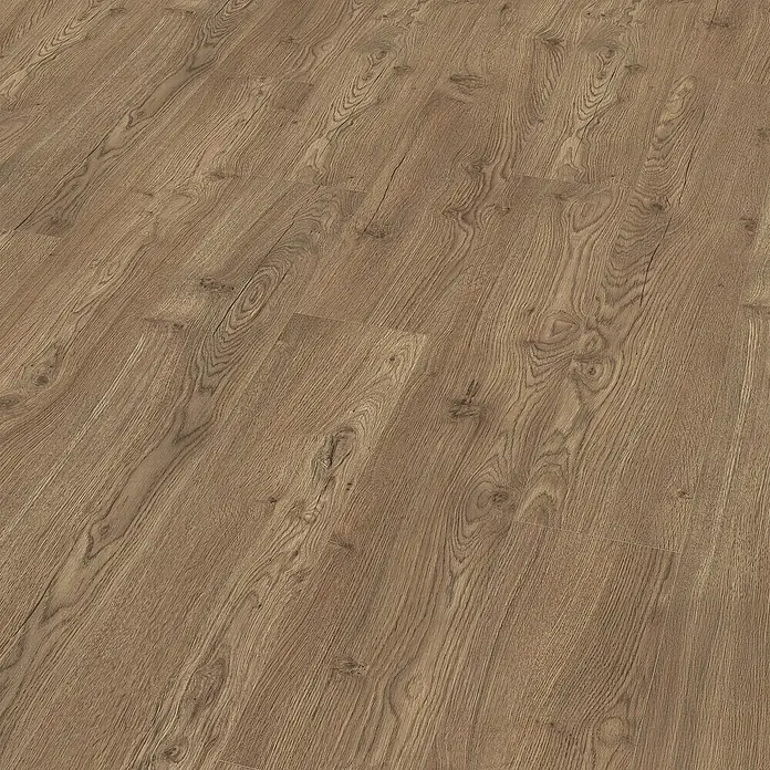 Egger Laminat NatureSense Aqua - Olchon Eiche rauch, Landhausdiele, 1.292 x 193 x 10 mm - Nahaufnahme von Laminatboden mit Holzmaserung.