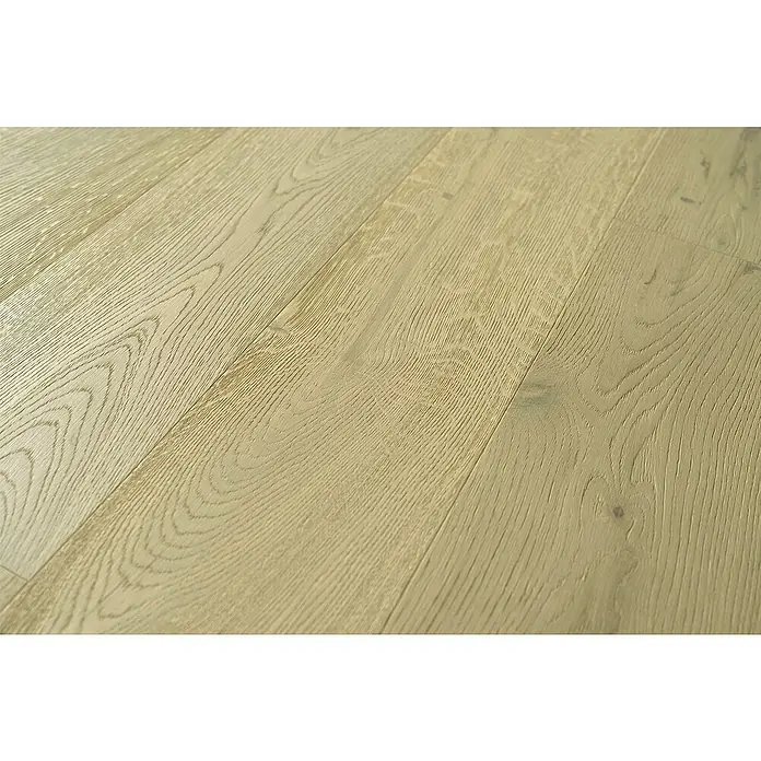 Parkettmuster Eiche Natura - 300 x 190 x 14 mm, Landhausdiele - Helle Holzboden-Textur mit Maserung, die Wärme und Natürlichkeit ausstrahlt. Ideal für moderne Wohnräume, die eine behagliche Atmosphäre suchen.