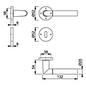 Hoppe Set kvaka za sobna vrata  (Aluminij, Oblik slova L, Debljina vrata: 37 mm - 42 mm) | BAUHAUS