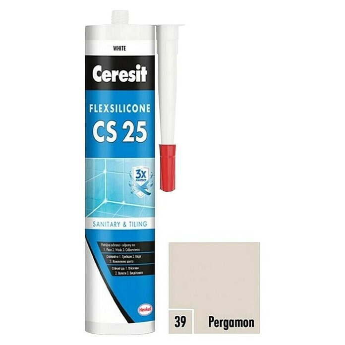 Ceresit Sanitarni silikon CS 25  (Bela, 280 ml) | 5613 - Silikone | FADH - Dicht- und Klebstoffe | FAD - Baustoffe | FA - Baustoffe | F - Baustoffe | BAUHAUS