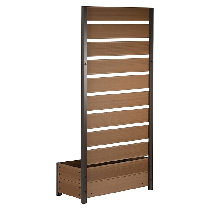 Dobar Pflanzkasten (Außenmaß (L x B x H): 72 x 33 x 137 cm, Verbundwerkstoff, Teak) | BAUHAUS