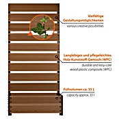 Dobar Pflanzkasten (Außenmaß (L x B x H): 72 x 33 x 137 cm, Verbundwerkstoff, Teak) | BAUHAUS