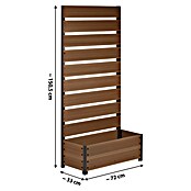 Dobar Pflanzkasten (Außenmaß (L x B x H): 72 x 33 x 137 cm, Verbundwerkstoff, Teak) | BAUHAUS