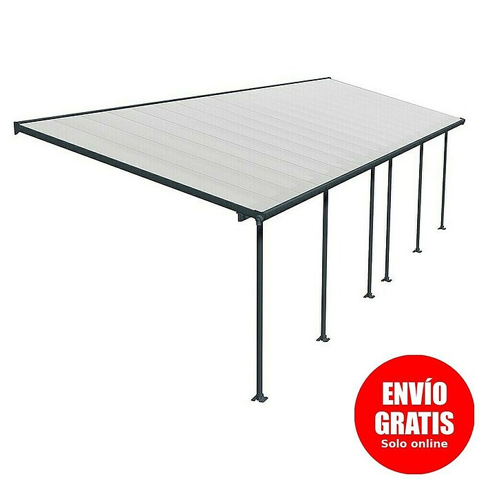 Solid Elements Marquesina adosada (Profundidad: 3 m, An x Al: 9,71 x 2,1 m, Gris antracita)