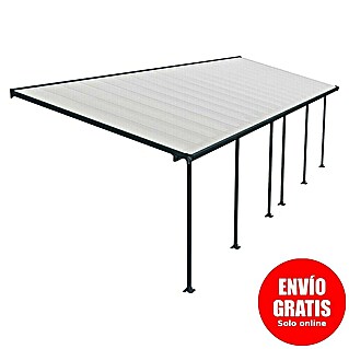 Solid Elements Marquesina adosada Feria (An x Pr: 971 x 300 cm, Gris antracita, Policarbonato, Transparente)