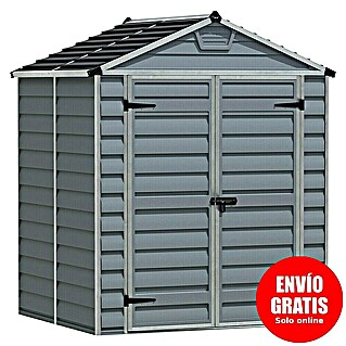 Palram – Canopia Caseta de jardín Skylight (Medidas ext. (An x Pr): 185,5 x 154 cm, Plástico, Antracita/gris)