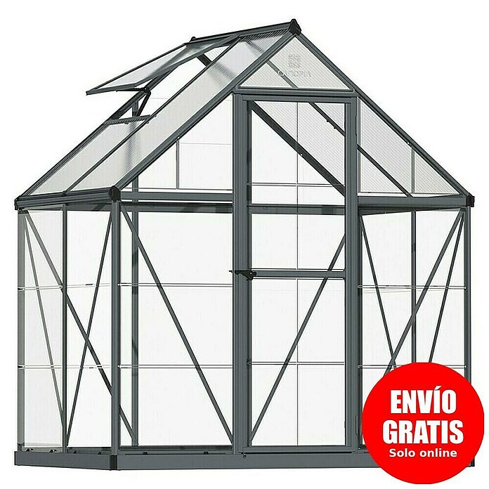Palram – Canopia Invernadero Hybrid (Medidas ext. (An x Pr): 185 x 126 cm, 0,7 mm, Antracita) | BAUHAUS
