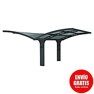 Palram – Canopia Carport Arizona Wave (Medidas ext. (An x Pr): 578 x 495 cm, Carport doble, Antracita)