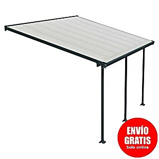 Solid Elements Marquesina adosada Feria (An x Pr: 425 x 300 cm, Gris antracita, Policarbonato, Transparente)
