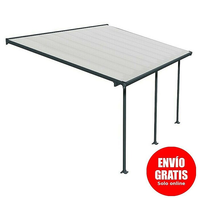 Solid Elements Marquesina adosada (Profundidad: 3 m, An x Al: 5,46 x 2,1 m, Gris antracita)
