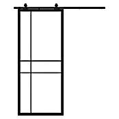 Solid Elements Schuifdeur Staal & Blank glas (100 x 235 cm, Zwart, 6 vlaks kruis, Blank glas) | BAUHAUS