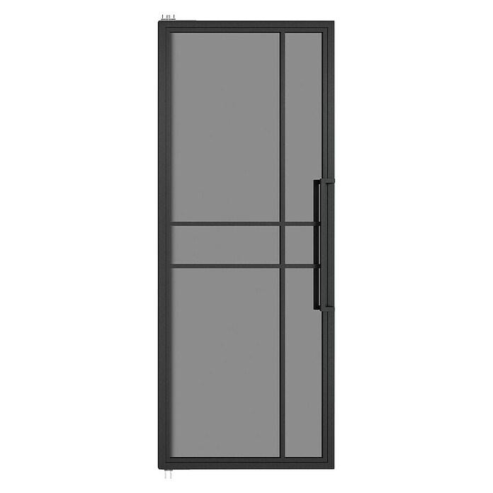 Solid Elements Taatsdeur met kozijn - Staal & Rookglas - rechts (83 x 211,5 cm, Zwart, 6 vlaks kruis, Rookglas) | BAUHAUS