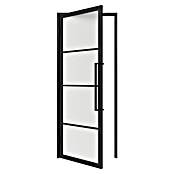 Solid Elements Binnendeur met kozijn - Staal & Mat glas - links (83 x 211,5 cm, Zwart, 4 vlaks, Mat glas) | BAUHAUS