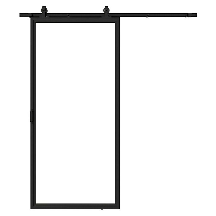 Solid Elements Schuifdeur Staal & Blank glas (100 x 215 cm, Zwart, 1 vlaks, Blank glas) | BAUHAUS