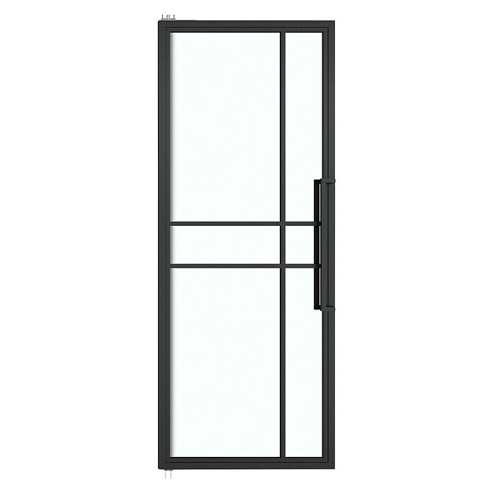 Solid Elements Taatsdeur met kozijn - Staal & Blank glas - rechts (93 x 231,5 cm, Zwart, 6 vlaks kruis, Blank glas) | BAUHAUS