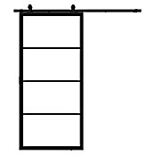 Solid Elements Schuifdeur Staal & Blank glas (100 x 235 cm, Zwart, 4 vlaks, Blank glas) | BAUHAUS