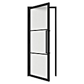 Solid Elements Binnendeur met kozijn - Staal & Mat glas - links (83 x 201,5 cm, Zwart, 3 vlaks, Mat glas) | BAUHAUS